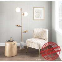 Lumisource L-BUTLERFL AUWM Butler Contemporary/Glam Floor Lamp in Gold Metal with White Marble Base